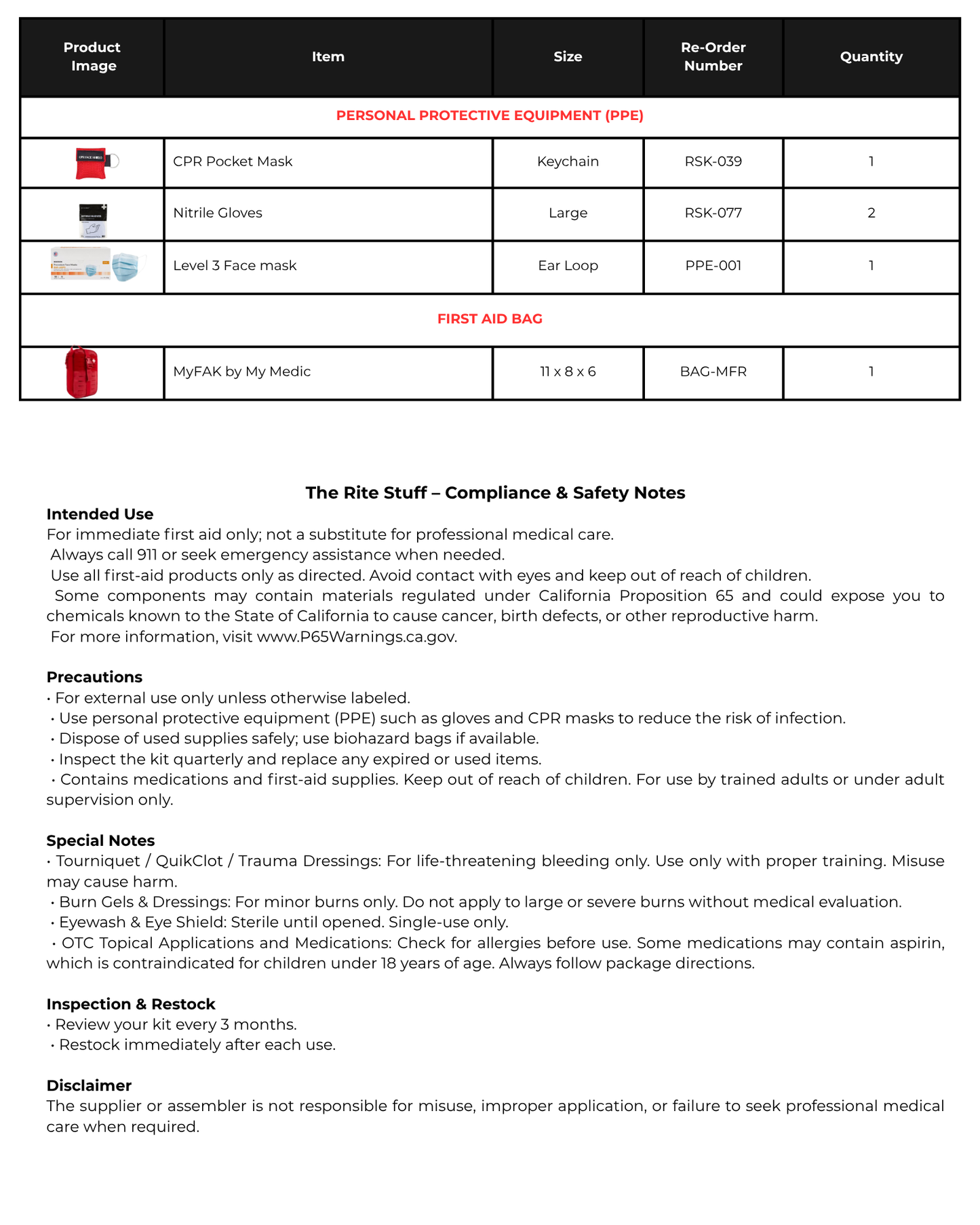 THE ROADSIDE RESCUE BAG - First Aid and Trauma Kit