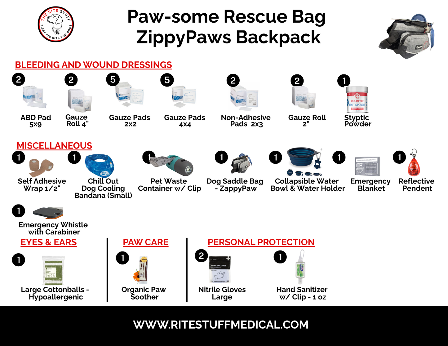 THE PAW-SOME RESCUE SADDLE BAG - Small