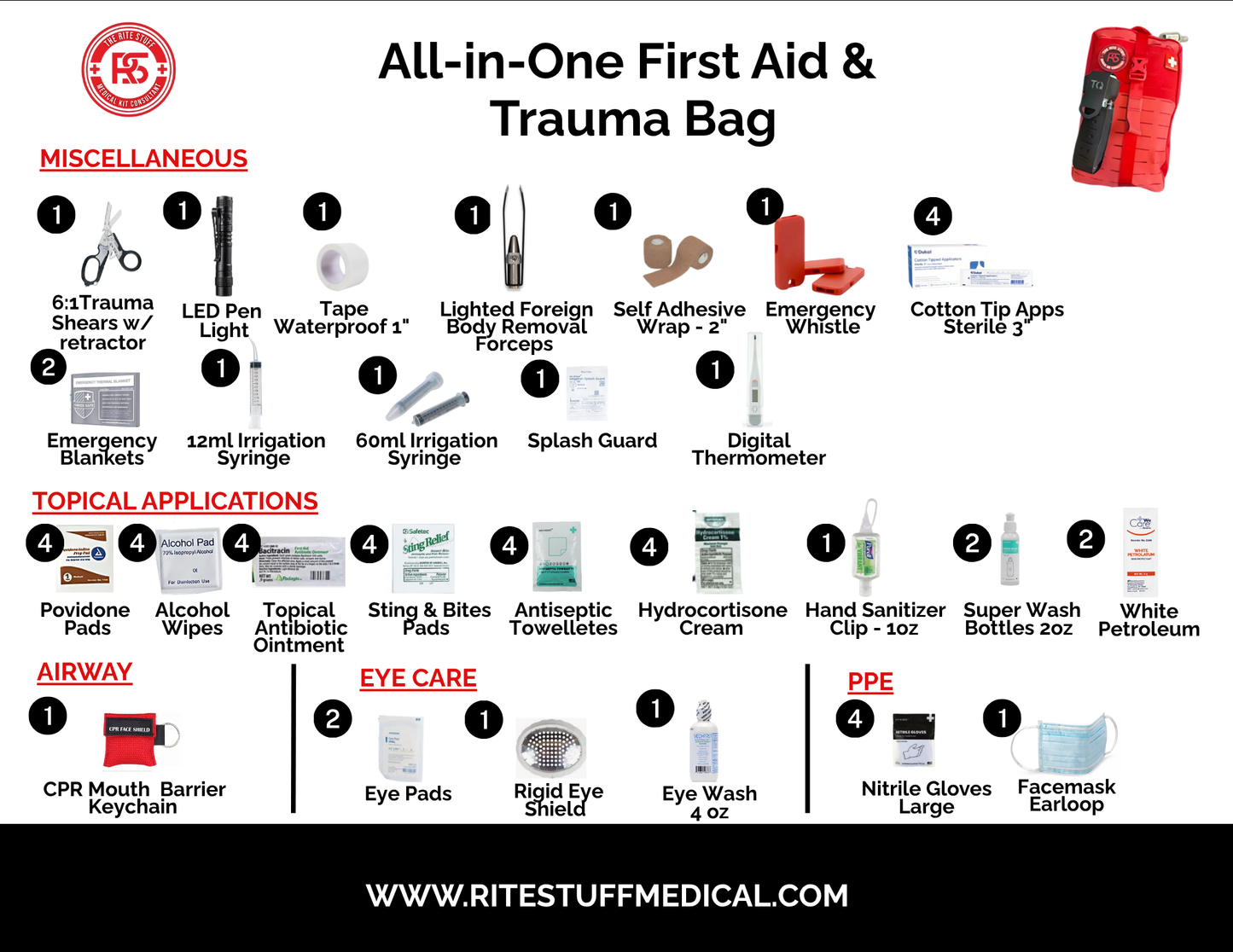 ALL-IN-ONE FIRST AID & TRAUMA BAG